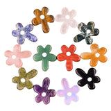 Natural Gemstone Flower Pendant Necklace - 35mm adjustable