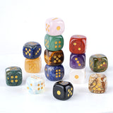 15mm Handmade Carved Gemstone Dice – Natural Stone Crystal Game Dice with Gold Pips – Premium Rounded Edge D6 for Board Games, Tarot, RPG & Decorative Use