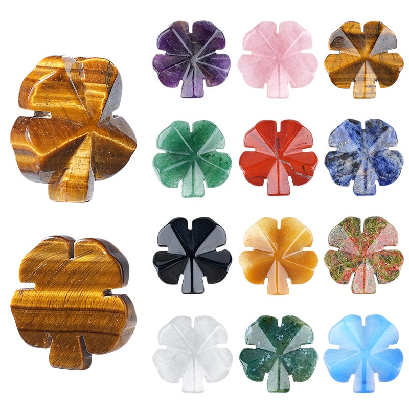 The Lucky Clover Collection 28MM  Hand-Carved Gemstone Accents #SP2015