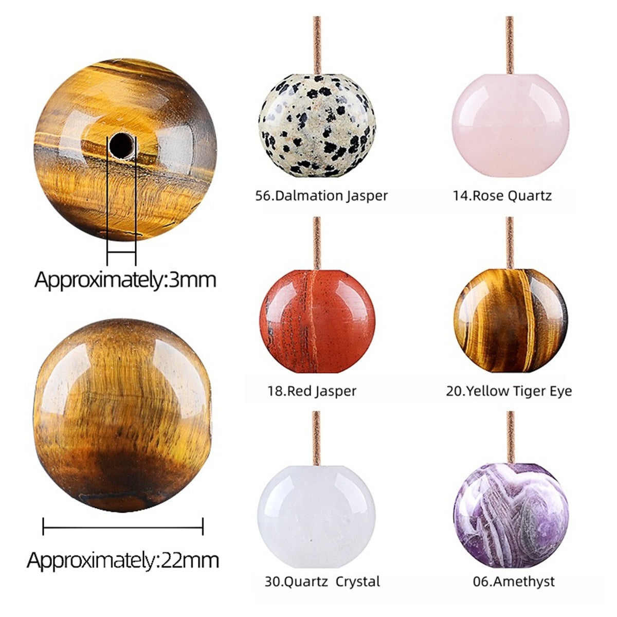 25MM Gemstone Sphere Incense Stick Holder - Meditation & Zen Decor