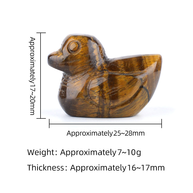 1.0Inch Handmade Carved Gemstone Duck Ornament For Home Office Desk Decor Mini Stone Animal Figurine Statue Reiki Healing Crystal