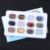 1.0Inch Handmade Carved Gemstone Pig Ornament 12PCS IN Box for Home Office Desk Decor  #SP2305-12PA