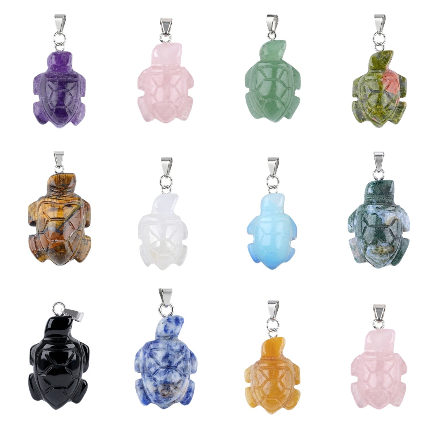 1.0Inch Tortoise Gemstone Pendant for Making Jewelry #SP2311S-25MM
