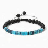 6MM/8MM Matte Black Onyx Bead Braided Bracelet Colorful Shell Heishi Disc Adjustable Woven Bracelets Women Boho Jewelry #M028SB3149