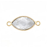 Faceted Horse Eye Gemstone  Connectors Charms with Double Loops DIY Jewelry #SP2046