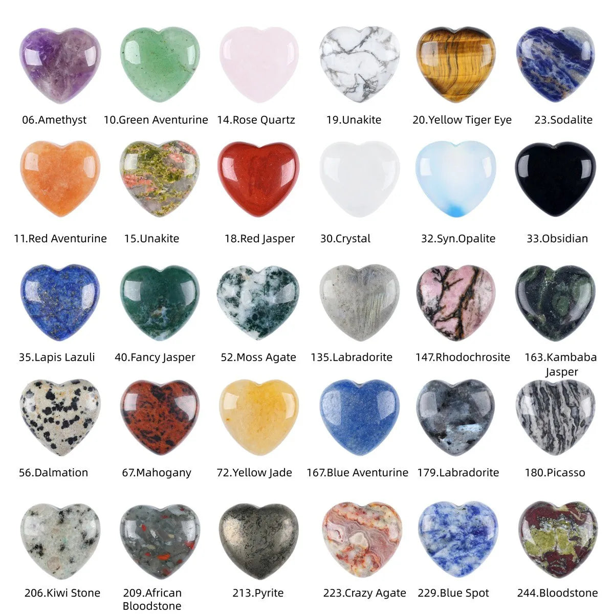 20x20x8mm Puffy Heart Crystal Stone Healing Palm Pocket Stone-SP0046