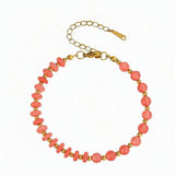 6MM Heishi Disc Spacer Round Bead Gemstone Bracelet Gold Chain Adjustable #SB3145