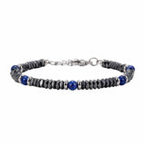Hematite Heishi Disc Bead Bracelet 4MM Natural Multi‑Color Gemstone Accent Adjustable Unisex Stack Wrist Jewelry #SB3150