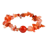 Handmade Natural Irregular Chip Stone Bracelet Elastic 10MM Round Gemstone Bead for Women #SB3160