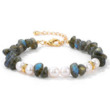 Wholesale Natural Gravel Stone Freshwater Pearl Bracelet Multi Color Crystal Beaded Bracelet Jewelry Gift for Women #SB3136
