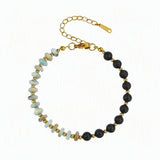 6MM Heishi Disc Spacer Round Bead Lava Stone Essential Oil Diffuser Gemstone Bracelet Gold Chain Adjustable #SB3145