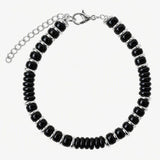 Natural Stone Disc Bead Silver Plated Bracelet Adjustable Chain Heishi Wheel Bead Gemstone Bracelet for Women #SB3142