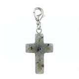 Gemstone Cross Charms with Lobster Clasps 18x25mm Healing Crystal Pendant for DIY Jewelry Making Reiki Energy #SP1030