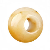 12mm Round Natural Gemstone Large Hole Beads, 5mm Big Hole Polished Stone Ball Beads for DIY Jewelry Making