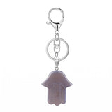Spiritual Hamsa Hand Key Ring – Natural Stone Healing Amulet KC0671