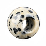 12mm Round Natural Gemstone Large Hole Beads, 5mm Big Hole Polished Stone Ball Beads for DIY Jewelry Making