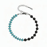 6MM Heishi Disc Spacer Round Bead Matte Onyx Gemstone Bracelet Silver Chain Adjustable #SB3145