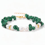 Wholesale Natural Gravel Stone Freshwater Pearl Bracelet Multi Color Crystal Beaded Bracelet Jewelry Gift for Women #SB3136