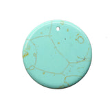 Vintage Natural Stone Circle Coin Pendants, Flat Round Quartz Quartz Gemstone Disk Charms, Handmade Crafting Findings for Wire Wrapping