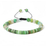 Natural Agate Round Bead Bracelet Pearl Shell Heishi Disc Spacer Adjustable Braided #SB3148