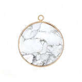 Handcrafted 30mm Natural Gemstone Pendant Necklace | Gold Bezel Healing Crystal Jewelry #SP2060