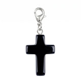 Gemstone Cross Charms with Lobster Clasps 18x25mm Healing Crystal Pendant for DIY Jewelry Making Reiki Energy #SP1030