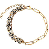 6MM Heart Shape Gemstone Paperclip Chain Bracelet Gold Stainless Steel Adjustable Dainty Stackable Women Jewelry #SB3164