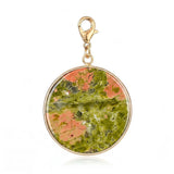 30mm Round Gemstone Pendant  Tag Charm for DIY Necklaces, Earrings & Bracelets #SP2060