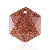 22mm Faceted Hexagon Natural Stone Pendants Healing Crystal Charm for DIY Necklace Jewelry Making Accessories Wholesale