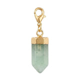 Hexagonal Crystal Bullet Stone Pendant Bag Tag Charm Gold Lobster Clasp Purse Handbag Zipper Pull DIY Jewelry Making Accessories #SP2057