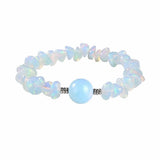 Natural Chip Gemstone Bracelet 12mm Optional Focal Round Bead Handmade Boho Stackable Healing Crystal Bracelet for Women #SB3159
