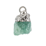 Natural Raw Crystal Gemstone Pendant Irregular Rough Stone Healing Quartz Charms Gold Plated Cap for DIY Jewelry Making