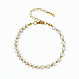 6MM Heishi Disc Spacer Round Bead Gemstone Bracelet Gold Chain Adjustable #SB3145