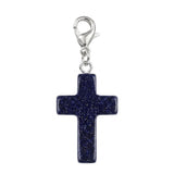Gemstone Cross Charms with Lobster Clasps 18x25mm Healing Crystal Pendant for DIY Jewelry Making Reiki Energy #SP1030