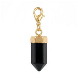 Hexagonal Crystal Bullet Stone Pendant Bag Tag Charm Gold Lobster Clasp Purse Handbag Zipper Pull DIY Jewelry Making Accessories #SP2057