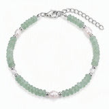 6MM Heishi Disc Stone Bracelet Freshwater Pearl Gold Adjustable Chain Boho Stackable Beaded Jewelry For Women #SB3137