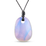 Handmade Reiki Energy Crystal Necklace Trapezoid Stone Pendant Adjustable Cord Choker Natural Healing Jewelry For Women Men #SN2028