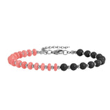 6MM Heishi Disc Spacer Round Bead Lava Stone Essential Oil Diffuser Gemstone Bracelet Silv er Chain Adjustable #SB3145