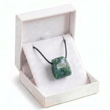 Fancy Jasper Trapezoid Crystal Choker Necklace Unisex Healing Chakra Gemstone Jewelry Adjustable Rope Comes in Gift Box