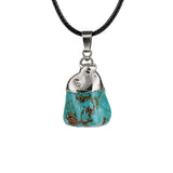 Healing Chakra Crystal Necklace for Women Men  Silver Cap  Irregular Rough Tumbled Stone Pendant Jewelry