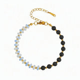 6MM Heishi Disc Spacer Round Bead Lava Stone Essential Oil Diffuser Gemstone Bracelet Gold Chain Adjustable #SB3145