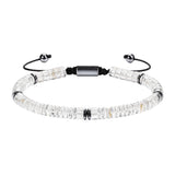 6MM Natural Stone & Hematite Disc Bead Adjustable Bracelet Macrame Slide Closure Unisex Healing Crystal Jewelry Men Women #SB3154