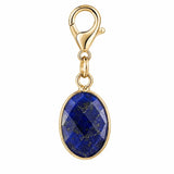 Faceted Oval Gemstone Pendant Charm for Bag Key Natural Crystal DIY Necklace Earring Supply Tag Charms Accessories