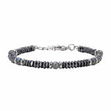 Hematite Heishi Disc Bead Bracelet 4MM Natural Multi‑Color Gemstone Accent Adjustable Unisex Stack Wrist Jewelry #SB3150