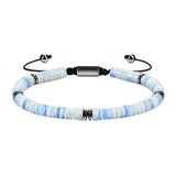 6MM Natural Stone & Hematite Disc Bead Adjustable Bracelet Macrame Slide Closure Unisex Healing Crystal Jewelry Men Women #SB3154