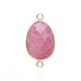 Faceted Teardrop Gemstone Connectors Charms with Double Loops for DIY Jewelry #SP2049