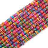 8mm Dyed Shell Spacer Beads 180Pcs Per Strand Multi‑Color Flat Round DiscHeishi Loose Beads for Jewelry Making DIY Accessories