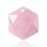 22mm Faceted Hexagon Natural Stone Pendants Healing Crystal Charm for DIY Necklace Jewelry Making Accessories Wholesale