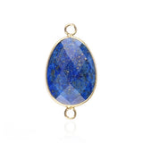 Faceted Teardrop Gemstone Connectors Charms with Double Loops for DIY Jewelry #SP2049
