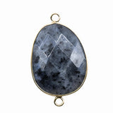 Faceted Irregular Teardrop Stone Connector Charms with Double Loops for Jewelry Making DIY Bracelet Necklace #SP2054